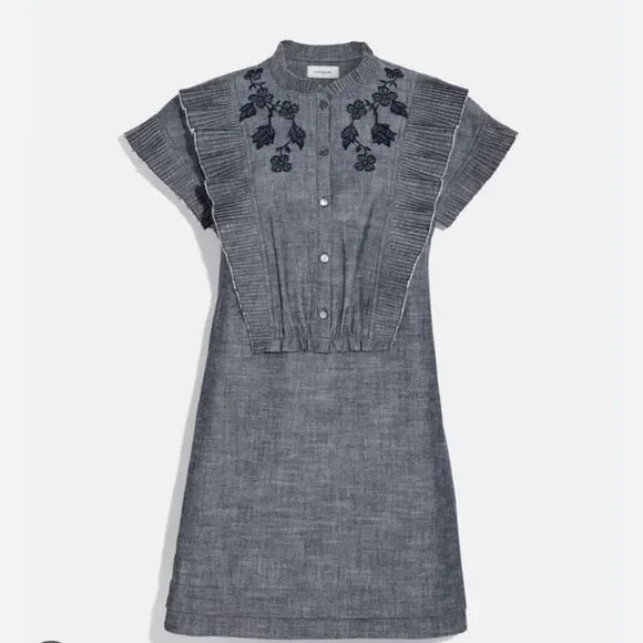 Coach Chambray Short Prairie Dress women’s size 6 EUC influencer - Picture 3 of 9